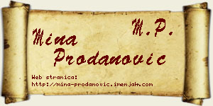 Mina Prodanović vizit kartica